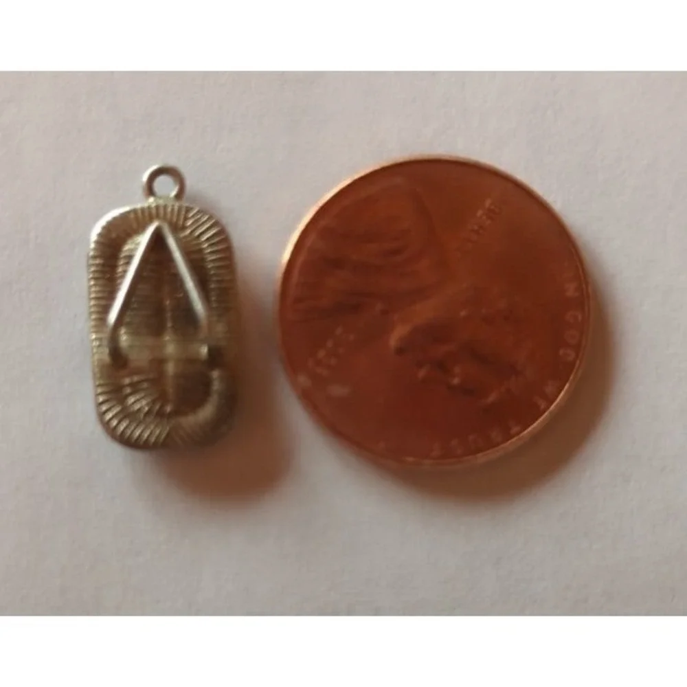 Vintage Sterling Silver Vintage Charm Pendant ONLY Flip Flop Beach Sandal